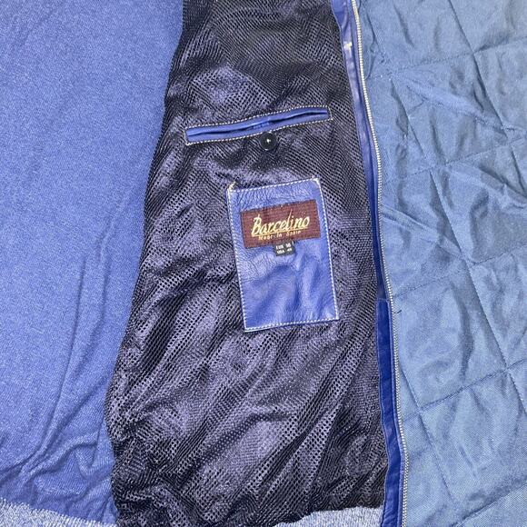 Rare Vintage Leather Knit Jacket Barcelino Torras Made in Spain US Size 46 - Picture 10 of 13